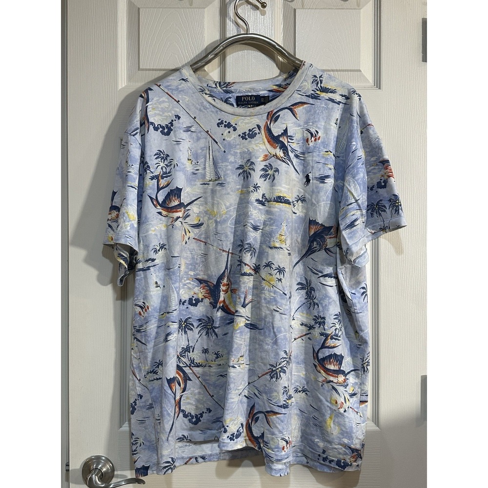 Ralph Lauren Polo Blue Marlin Graphic T Shirt Size 2XB/2TG‎